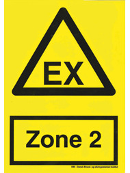 Skilt EX Zone 2, Selvklæbende 